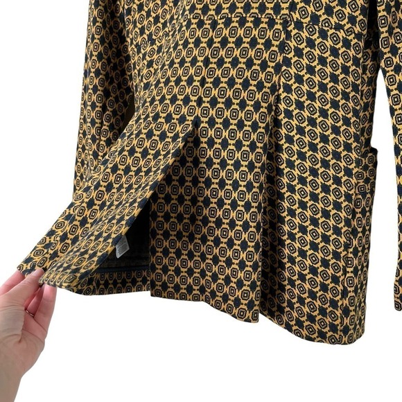 Cabi Kensington Proper Standout Blazer Jacket in Yellow Navy Medallion Motif, XS - Picture 14 of 16
